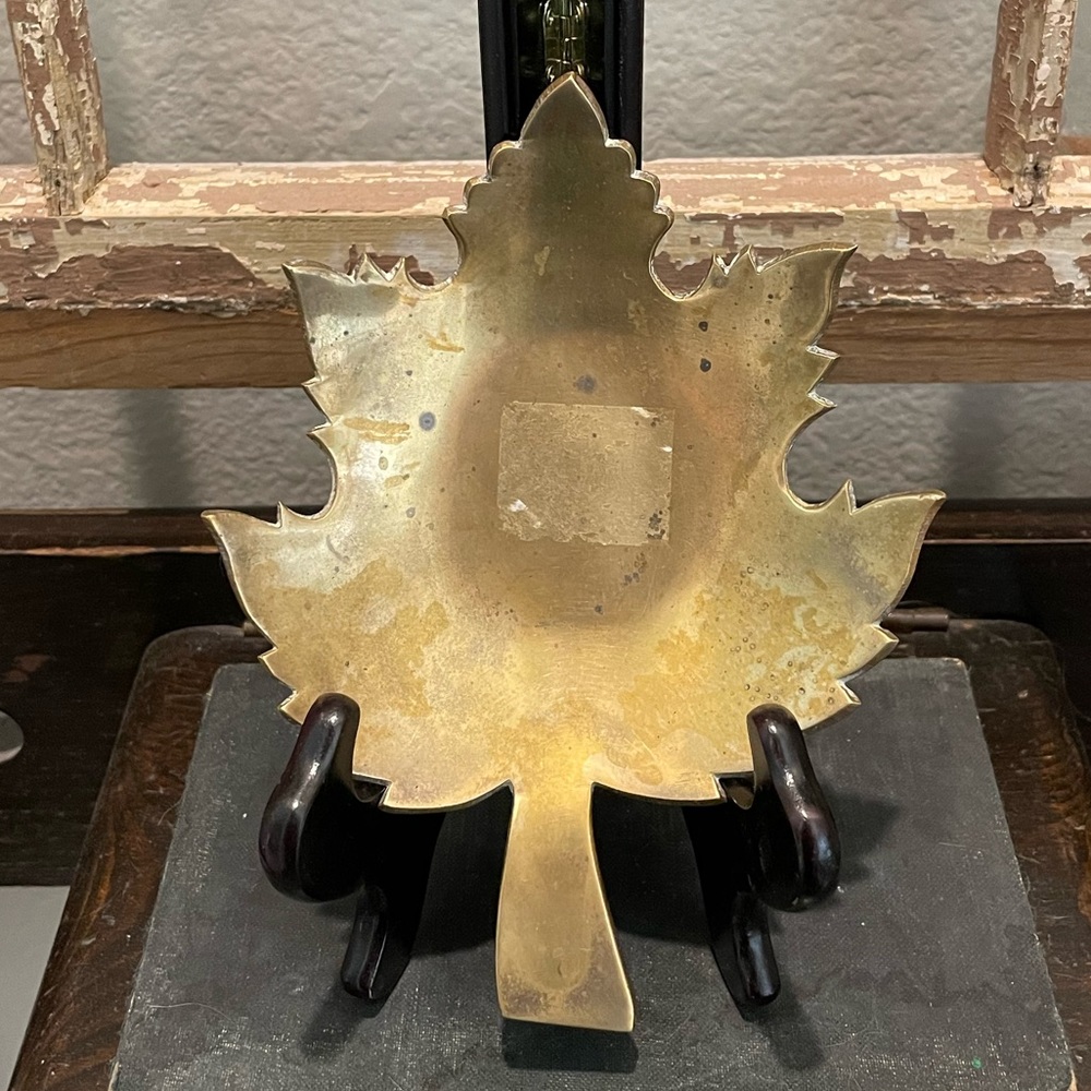 Vintage brass leaf tray